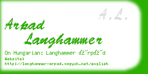 arpad langhammer business card